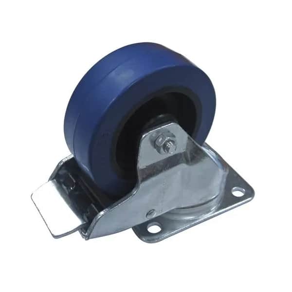 Lenkrolle 100 mm, mit Stop, blau, Rollenbreite 36 mm