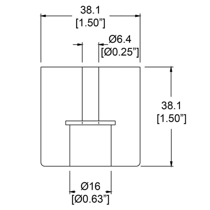 Gummifuß Ø38,1 mm x 38,1 mm, mit Stahleinlage, Schwarz 3