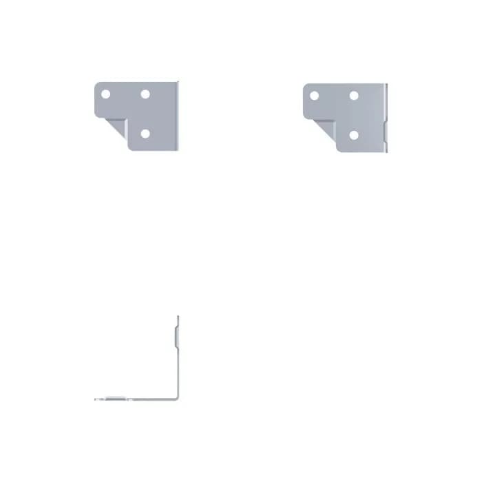L-Winkel 51,5 mm x 42 mm, 30 mm gestuft, 6-Loch Ø 5 mm, Zink 2