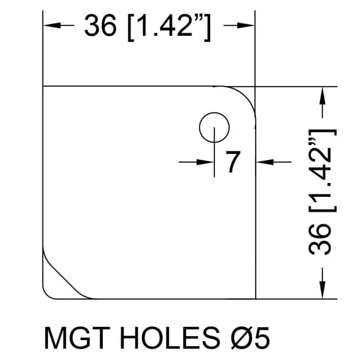Mittlere PennBrite-Flachecke mit 2,4 mm Radius 2