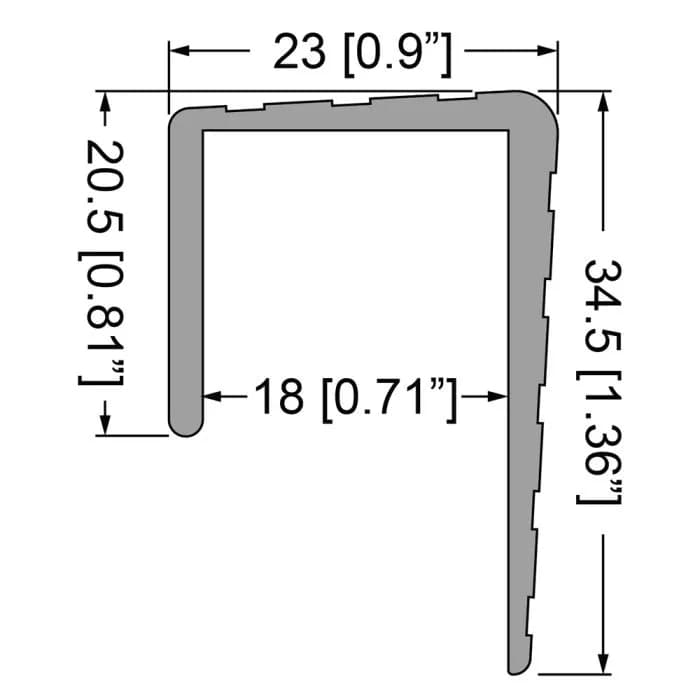 U-Profil, 18 mm Aufnahme, L = 4000 mm 2