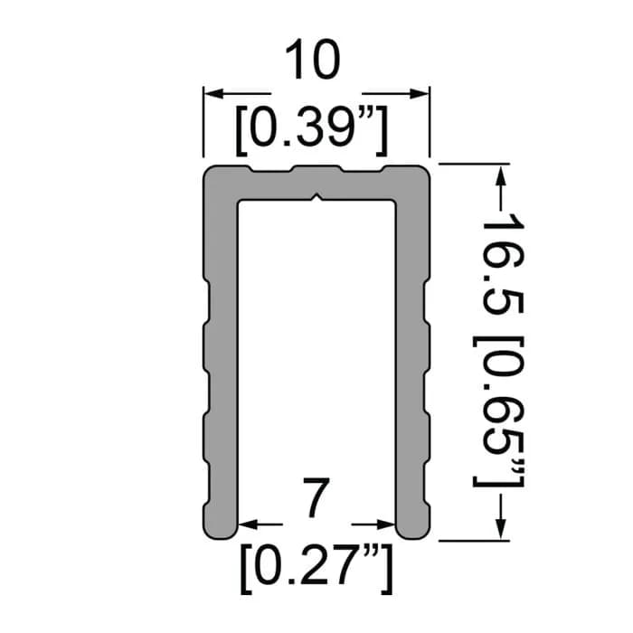 U-Profil, 7mm Aufnahme, L=4000mm 2