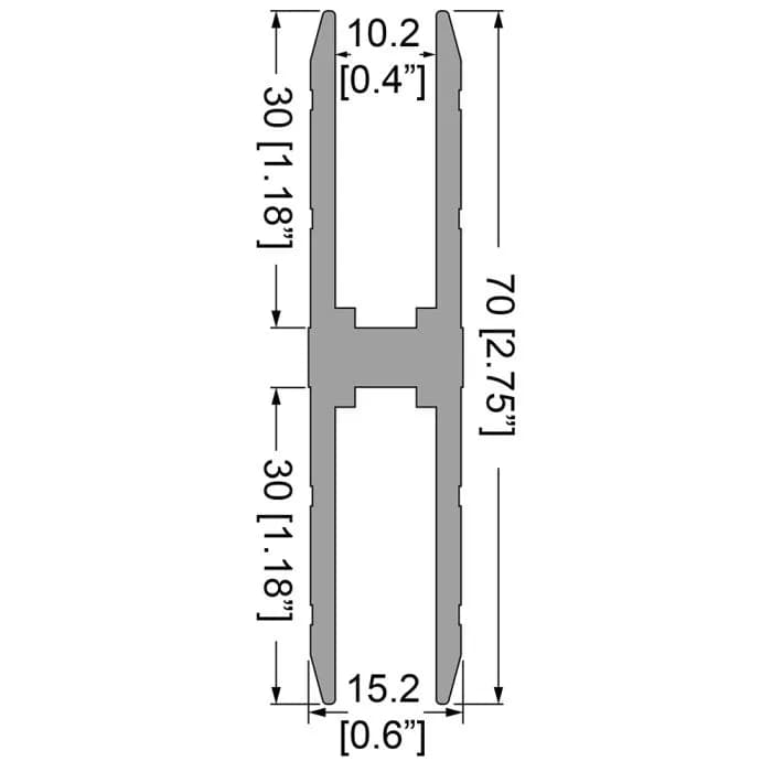 H-Profil 10,2 mm, schwere Ausführung, L= 2000 mm 2