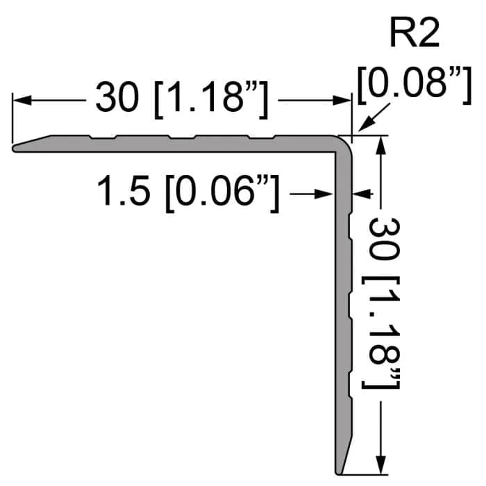 Kantenschutzprofil 30 mm x 30 mm x 1,5 mm, L = 4000 mm 2
