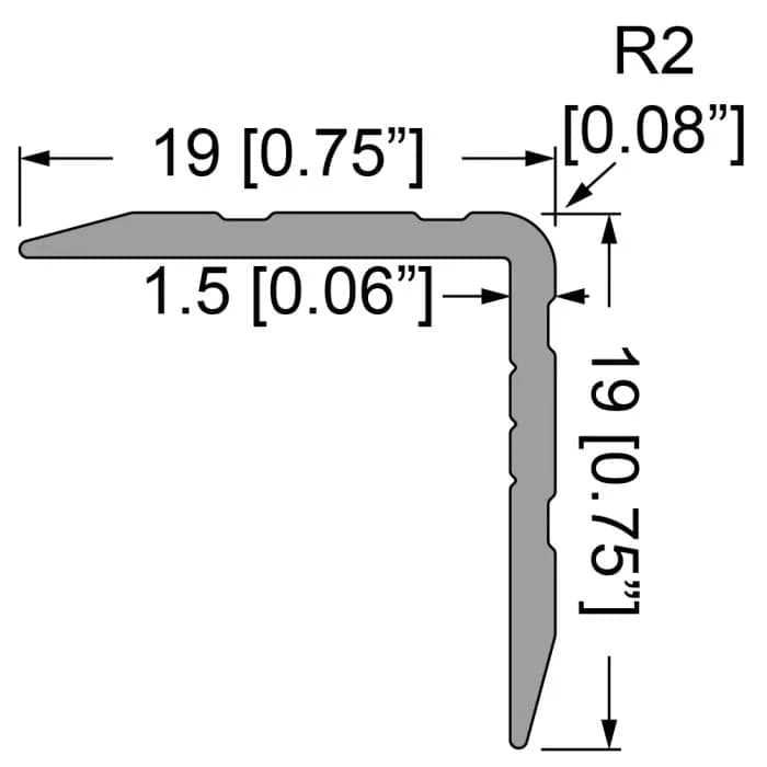 Kantenschutzprofil 20 mm x 20 mm x 1,5 mm, L=4000mm 2