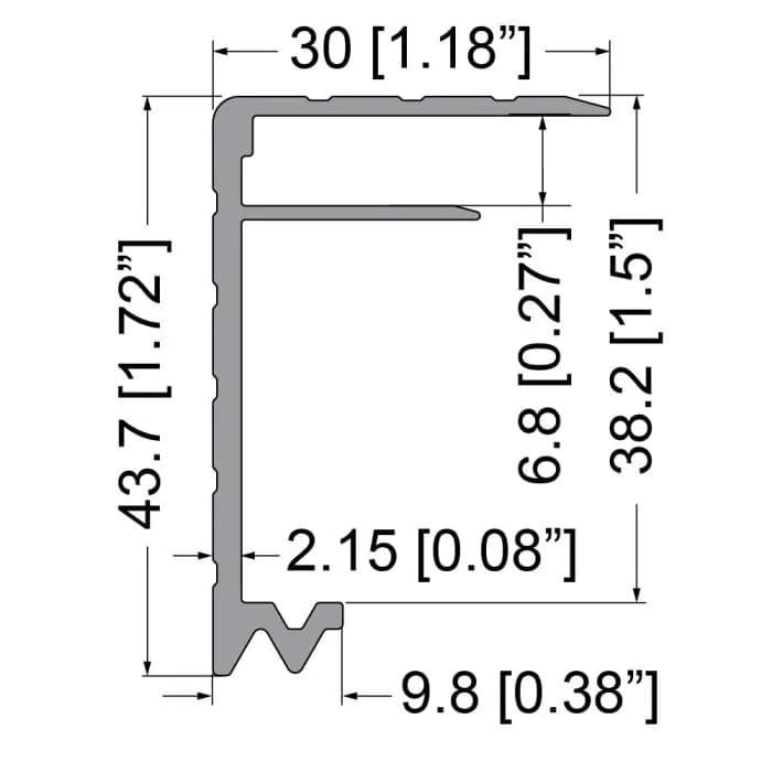 Rahmenprofil 6,8 mm, 43 mm x 30 mm, zu EG-0300, L=2000mm 2