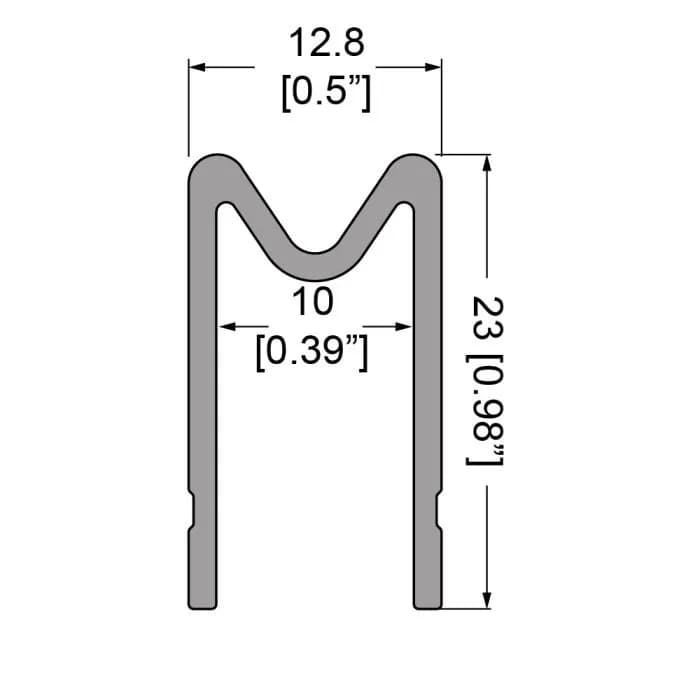 Schließprofil weiblich, 10,2 mm, L= 4000 mm 2