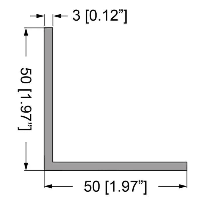 Winkelprofil 50 mm x 50 mm x 3 mm, L= 4000 mm 2