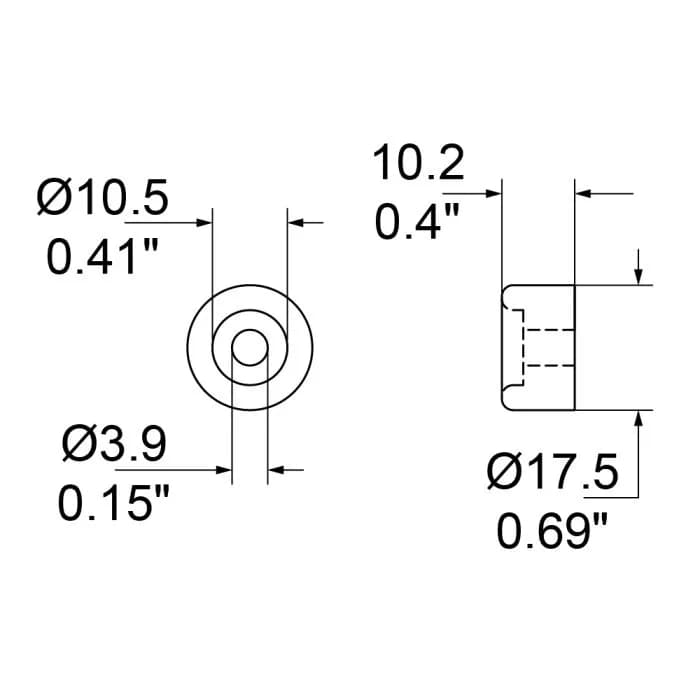 Gummifuß Ø 18 mm x 10 mm, schwarz 2